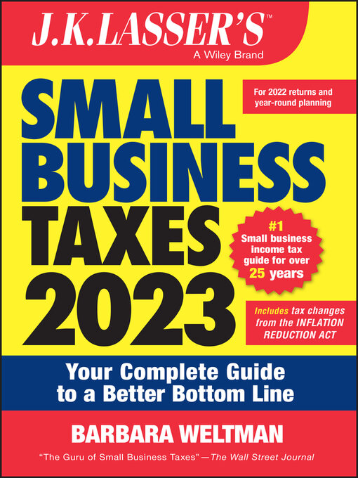 Cover image for J.K. Lasser's Small Business Taxes 2023